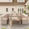 Picture of Wevara 11-Piece Outdoor Rope Weave Dining Set with 10 Chairs in Sand