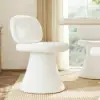 Warm White Performance Chenille Swivel Dining Chair, 1 Piece