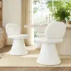 Warm White Performance Chenille Swivel Dining Chair, 1 Piece