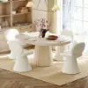 Warm White Performance Chenille Swivel Dining Chair, 1 Piece