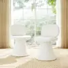 Warm White Performance Chenille Swivel Dining Chair, 1 Piece