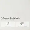 Warm White Performance Chenille Swivel Dining Chair, 1 Piece