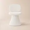 Warm White Performance Chenille Swivel Dining Chair, 1 Piece