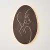 80cm Illuminated Abstract Figure Wall Art with Warm LED Backlight, Textured Wall Decor