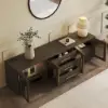 Arune 180 cm Arched Glass Doors Smoked Brown TV Stand with Storage and LED