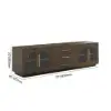 Arune 180 cm Arched Glass Doors Smoked Brown TV Stand with Storage and LED