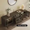 Arune 180 cm Arched Glass Doors Smoked Brown TV Stand with Storage and LED