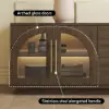 Arune 180 cm Arched Glass Doors Smoked Brown TV Stand with Storage and LED