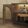 Arune 180 cm Arched Glass Doors Smoked Brown TV Stand with Storage and LED