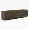 Arune 180 cm Arched Glass Doors Smoked Brown TV Stand with Storage and LED
