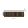 Aura 47" Ash Wood Slatted Coffee Table with Sintered Stone Top – Smoked Brown