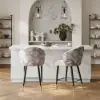 Arcora White Velvet Counter Stool with Upholstered, 1 Piece