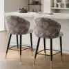 Arcora White Velvet Counter Stool with Upholstered, 1 Piece