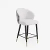Arcora White Velvet Counter Stool with Upholstered, 1 Piece