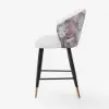 Arcora White Velvet Counter Stool with Upholstered, 1 Piece