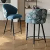 Arcora Blue Velvet Bar Stool with Upholstered, 1 Piece