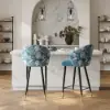 Arcora Blue Velvet Bar Stool with Upholstered, 1 Piece