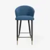 Arcora Blue Velvet Bar Stool with Upholstered, 1 Piece