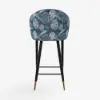 Arcora Blue Velvet Bar Stool with Upholstered, 1 Piece