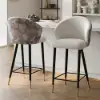 Arcora White Velvet Bar Stool with Upholstered, 1 Piece