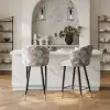 Arcora White Velvet Bar Stool with Upholstered, 1 Piece