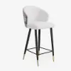 Arcora White Velvet Bar Stool with Upholstered, 1 Piece