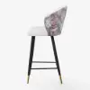 Arcora White Velvet Bar Stool with Upholstered, 1 Piece