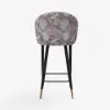 Arcora White Velvet Bar Stool with Upholstered, 1 Piece