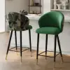 Arcora Green Bar Counter Stool with Upholstered, 1 Piece
