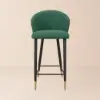 Arcora Green Bar Counter Stool with Upholstered, 1 Piece