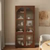 Arune Glass Tall Display Cabinet with Drawers & LED Light