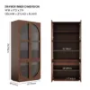 Arune Glass Tall Display Cabinet with Drawers & LED Light