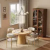 Arune Glass Tall Display Cabinet with Drawers & LED Light