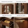 Arune Glass Tall Display Cabinet with Drawers & LED Light