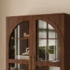 Arune Glass Tall Display Cabinet with Drawers & LED Light