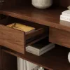 Arune Glass Tall Display Cabinet with Drawers & LED Light