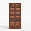 Arune Glass Tall Display Cabinet with Drawers & LED Light