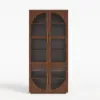 Arune Glass Tall Display Cabinet with Drawers & LED Light