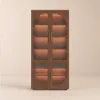Arune Glass Tall Display Cabinet with Drawers & LED Light