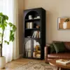 Arune Black Chest Bookcase with Storage Cabinet & LED Light