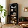 Arune Black Chest Bookcase with Storage Cabinet & LED Light