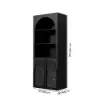 Arune Black Chest Bookcase with Storage Cabinet & LED Light
