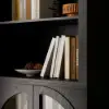 Arune Black Chest Bookcase with Storage Cabinet & LED Light