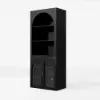 Arune Black Chest Bookcase with Storage Cabinet & LED Light