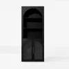 Arune Black Chest Bookcase with Storage Cabinet & LED Light