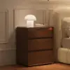 Meloa 24" Wooden 3-Drawer Smart Bedside Table With LED Lighting & Charging Station