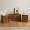 Meloa 24" Wooden 3-Drawer Smart Bedside Table With LED Lighting & Charging Station