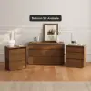 Meloa 24" Wooden 3-Drawer Smart Bedside Table With LED Lighting & Charging Station