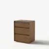 Meloa 24" Wooden 3-Drawer Smart Bedside Table With LED Lighting & Charging Station