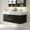 Aro 47" Floating Double Bathroom Vanity with Sink, Sintered Stone Top